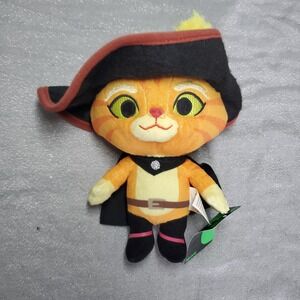 Universal Studios Shrek Puss in Boots Plush Toy Orange Cat with Hat and Cape NWT